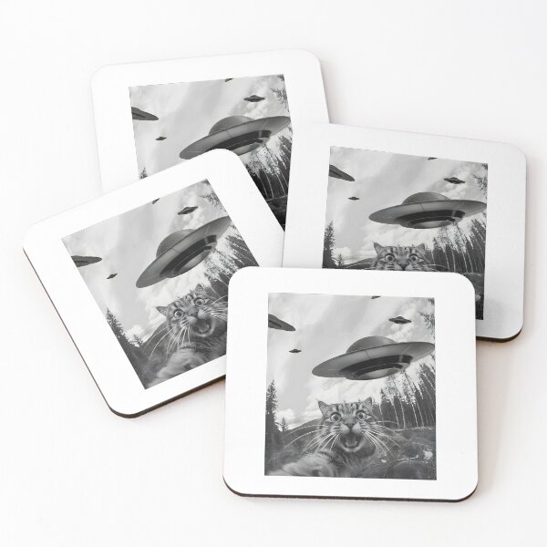 Item preview, UFO Cat Selfie Alien Cat Lover Meme designed and sold by RiverFF.
