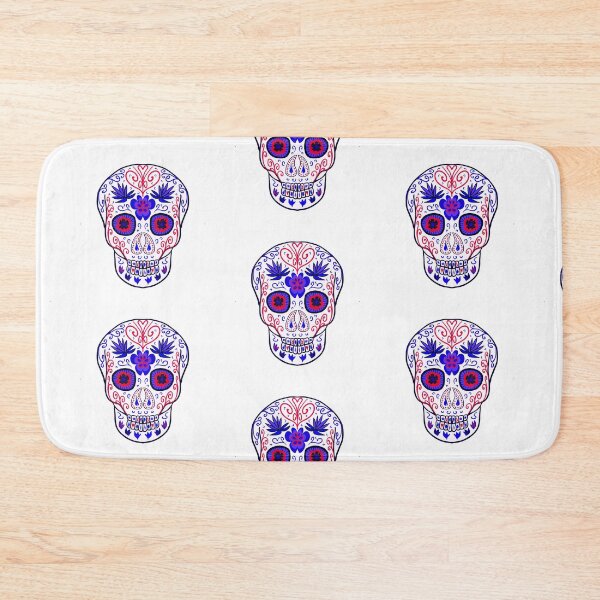 Item preview, Patriotic red white & blue Day Of The Dead Sugar Skull designed and sold by Anne Londez Studio.