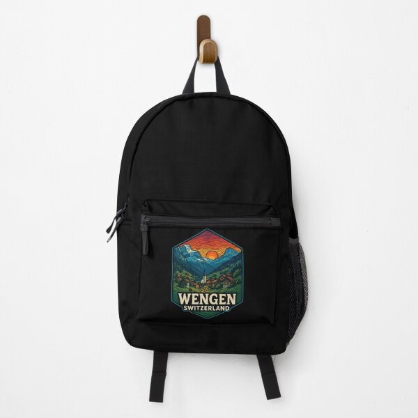 Item preview, Wengen Switzerland Retro Trippy Art Travel designed and sold by TomFrontierArt.