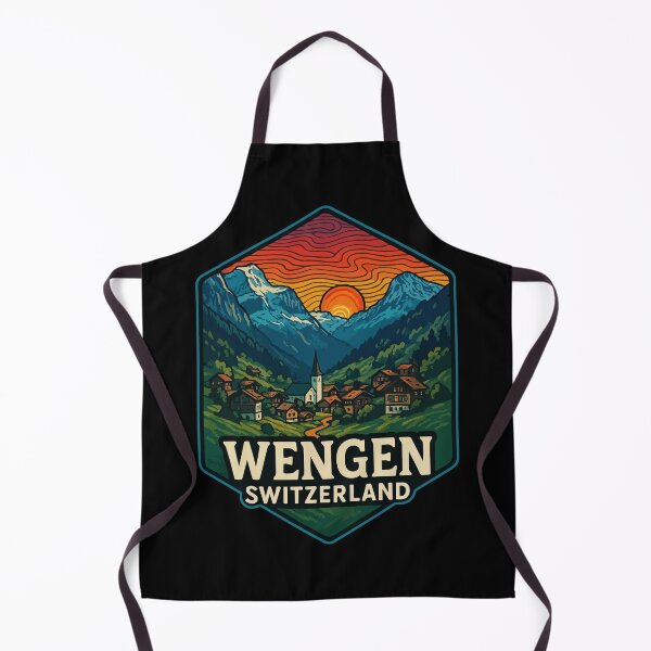 Item preview, Wengen Switzerland Retro Trippy Art Travel designed and sold by TomFrontierArt.