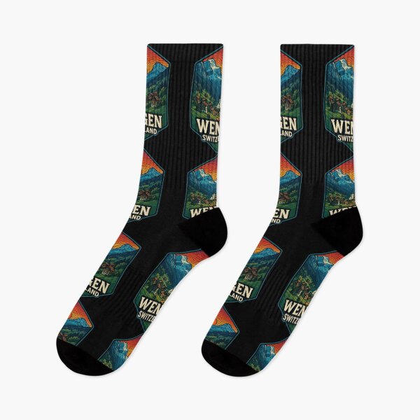 Item preview, Wengen Switzerland Retro Trippy Art Travel designed and sold by TomFrontierArt.