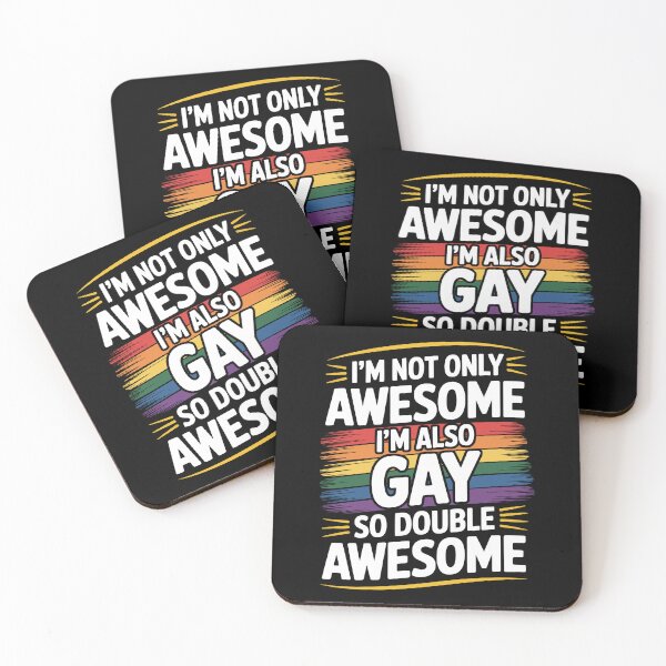 Item preview, I'm Not Only Awesome I'm Also Gay So Double Awesome Funny Gay Pride Gift designed and sold by Say It With Ink.