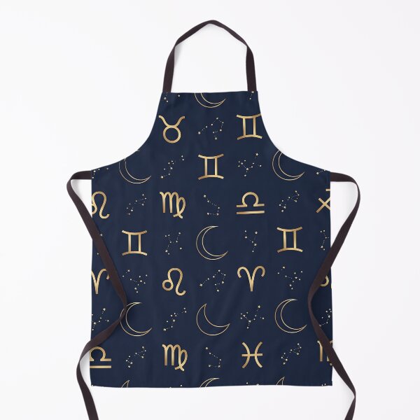 Item preview, Golden Zodiac Symbols Celestial Midnight Pattern designed and sold by LyoniHERA.