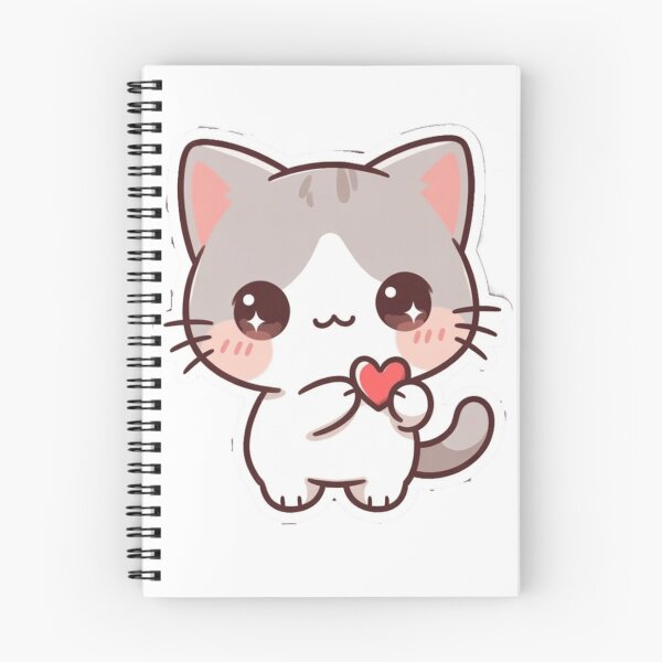 Item preview, Cute Kawaii Cat Holding Heart Chibi Anime Kitty Sticker designed and sold by Bluebubbies.