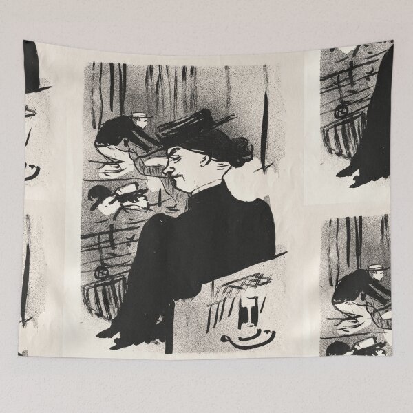 Item preview, Le Café-Concert, Une Spectatrice by Henri de Toulouse-Lautrec | Vintage French Cabaret Lithograph Poster Print designed and sold by artofuniverse.