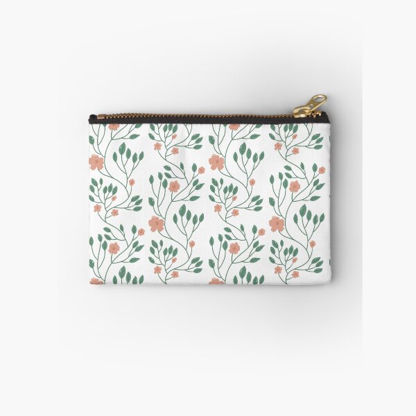 Item preview, Minimal Seamless Floral Pattern with Leaves and Soft Peach Flowers. designed and sold by Tarathai.