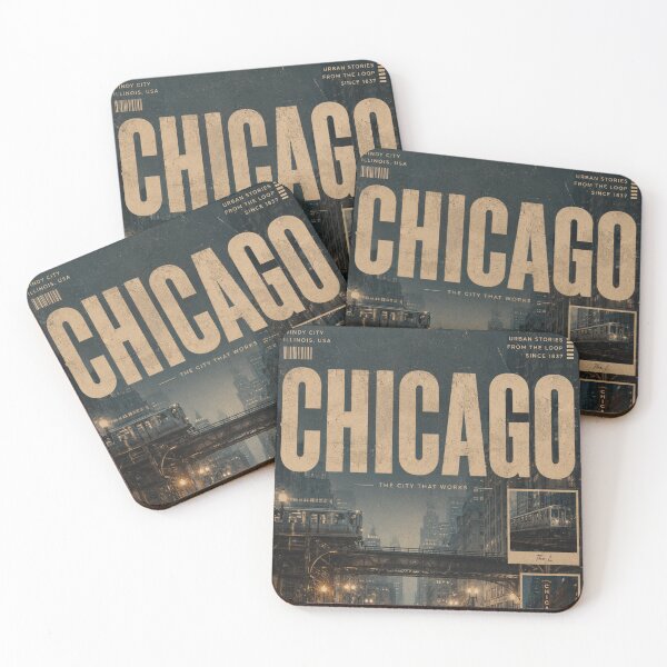 Item preview, Chicago Vintage Street Poster | Retro Windy City Wall Art | Moody Urban Editorial Print | Rainy Downtown Chicago Decor designed and sold by Watchyyy.