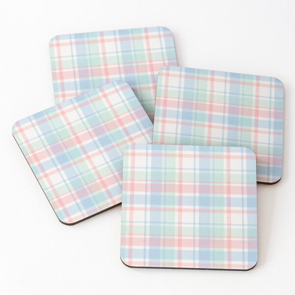 Item preview, Pastel Mint Blue Coral Plaid Tartan Pattern | Soft Preppy Check designed and sold by Ve state official.