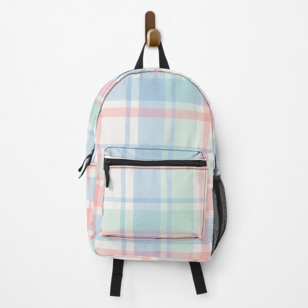 Item preview, Pastel Mint Blue Coral Plaid Tartan Pattern | Soft Preppy Check designed and sold by Ve & Co.