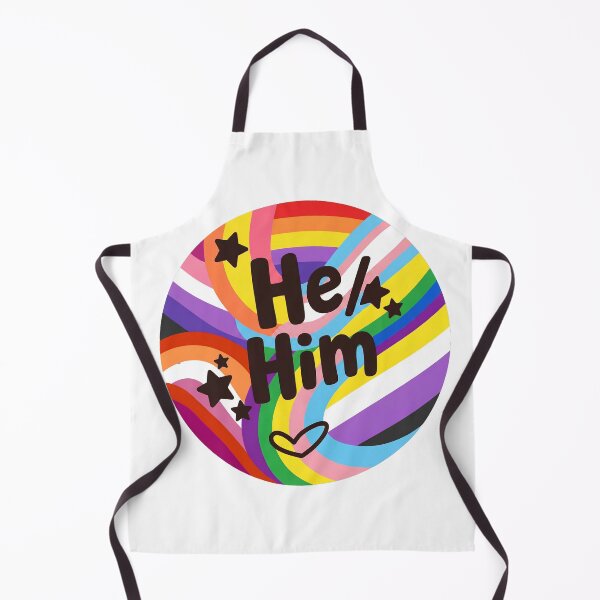 Item preview, Aesthetic He Him Pronoun Badge - Colorful Pride Rainbow Art designed and sold by Wittylayer.