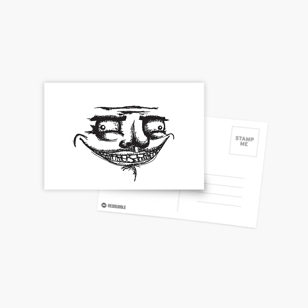 Angry Troll Face Social Media Postcard for Sale by Steelpaulo