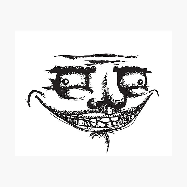 Creepy happy troll face | Photographic Print