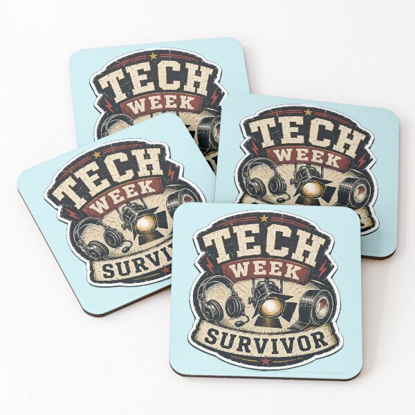 Item preview, Tech week survivor - pins stickers and tees designed and sold by Top-show-shirts.