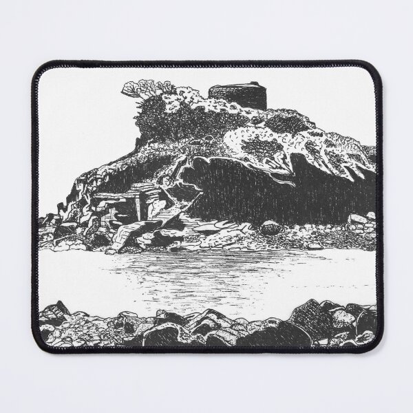 Item preview, Portelet Bay Jersey black and white drawing designed and sold by Tiger's Eye Books.