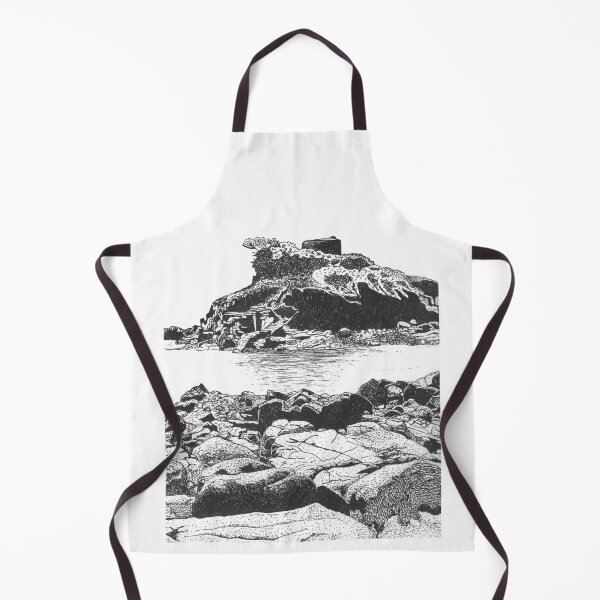 Item preview, Portelet Bay Jersey black and white drawing designed and sold by Tiger's Eye Books.