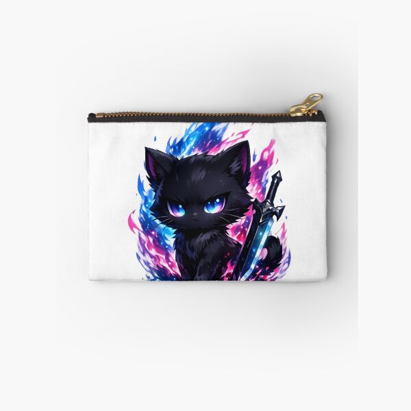Item preview, Cute Dark Fantasy Black Cat With Sword – Chibi Magical Kitty Anime Art designed and sold by Minato_Monarch.