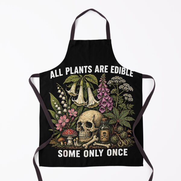 Item preview, All Plants Are Edible Some Only Once Vintage Botanical Poisonous Herbs Skull designed and sold by DaphoLatara.