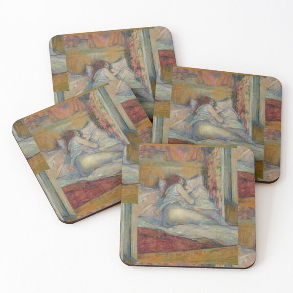 Item preview, Le Lit I (The Bed) by Henri de Toulouse-Lautrec | Intimate Post-Impressionist Bedroom Art Print designed and sold by artofuniverse.