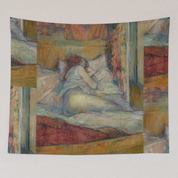Item preview, Le Lit I (The Bed) by Henri de Toulouse-Lautrec | Intimate Post-Impressionist Bedroom Art Print designed and sold by artofuniverse.