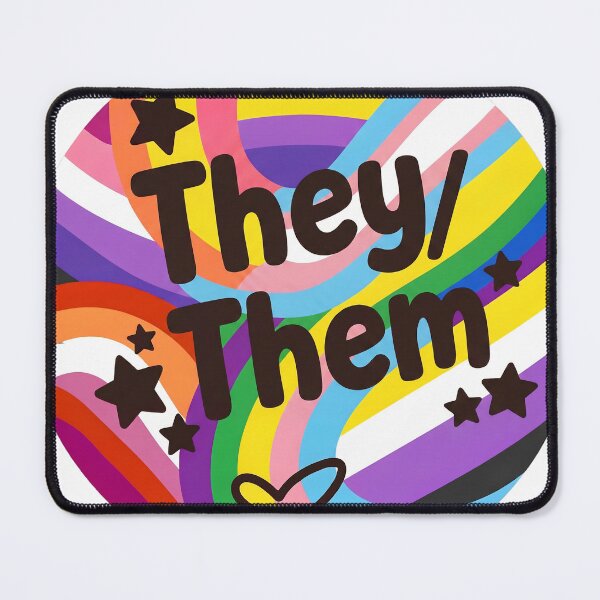 Item preview, Aesthetic They Them Pronoun Badge - Colorful Pride Rainbow Art designed and sold by Wittylayer.