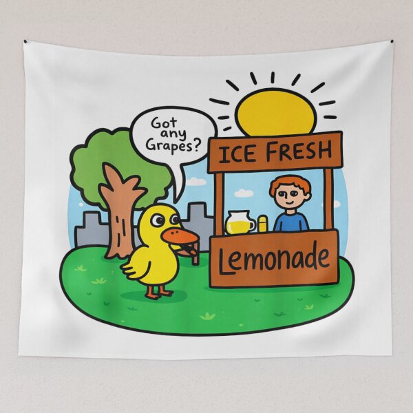 Item preview, Funny Duck At Lemonade Stand Got Any Grapes Internet Meme Song Nostalgia designed and sold by LittleNhutton.