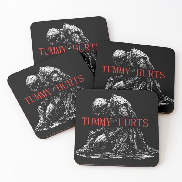 Item preview, Tummy Hurts Dark Fantasy Knight Aesthetic Emo Gothic Humor Meme Gift Idea designed and sold by LittleNhutton.