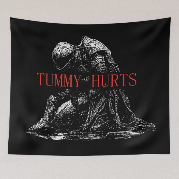 Item preview, Tummy Hurts Dark Fantasy Knight Aesthetic Emo Gothic Humor Meme Gift Idea designed and sold by LittleNhutton.