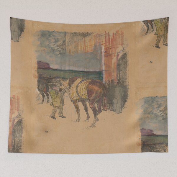 Item preview, Le Paddock by Henri de Toulouse-Lautrec | Vintage Equestrian Horse Racing Art Print designed and sold by artofuniverse.
