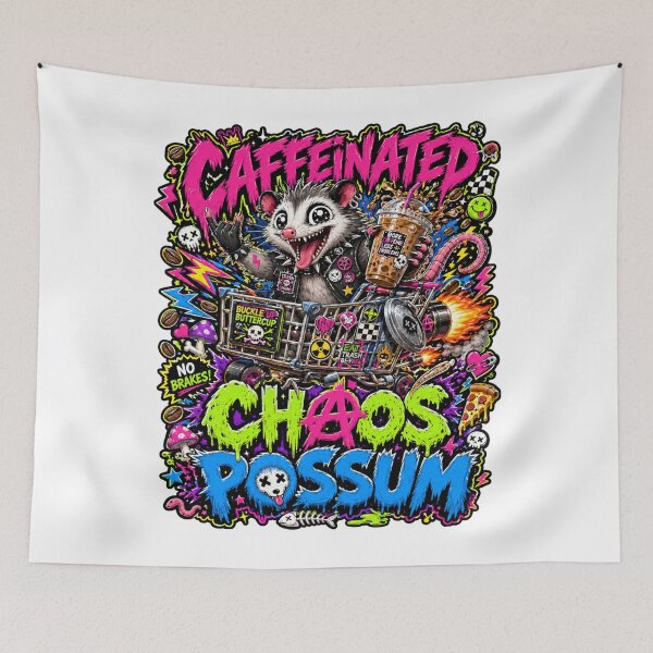 Item preview, Caffeinated Chaos Possum designed and sold by Wolf Creator.