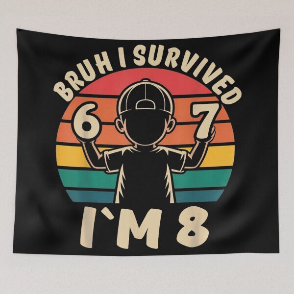 Item preview, Bruh I Survived 6 and 7 Now Im 8 Funny 8th Birthday designed and sold by LittleNhutton.