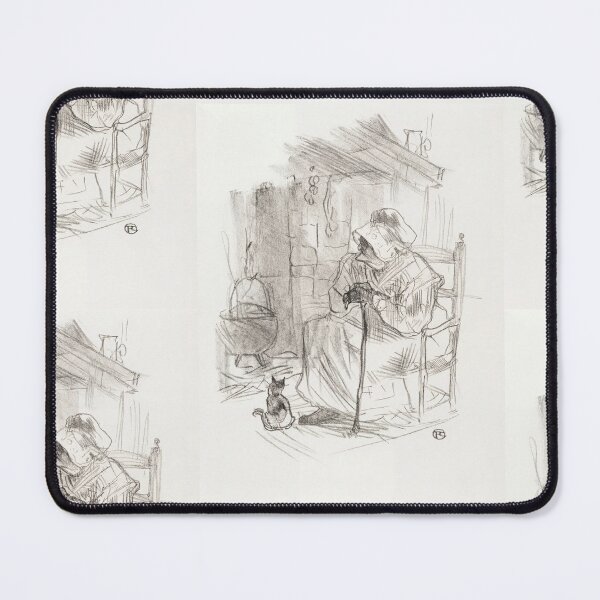 Item preview, Le Secret by Henri de Toulouse-Lautrec | Vintage French Interior Cat Sketch Art Print designed and sold by artofuniverse.