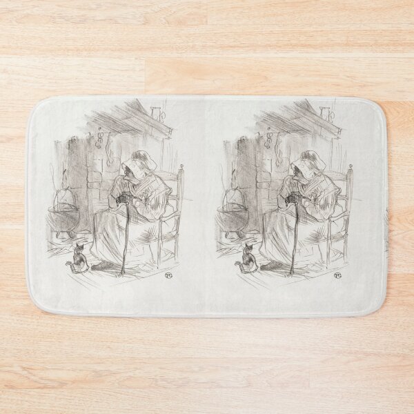 Item preview, Le Secret by Henri de Toulouse-Lautrec | Vintage French Interior Cat Sketch Art Print designed and sold by artofuniverse.
