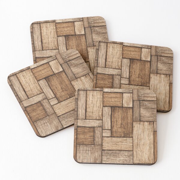 Item preview, Rustic Wood Block Pattern Natural Grain Design designed and sold by NicolasGlowArt.