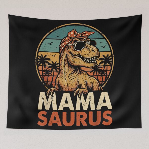 Item preview, Mamasaurus Rex Vintage Retro Sunset T-Rex Dinosaur Mom Mother's Day Gift Idea designed and sold by YubitaLeLe.