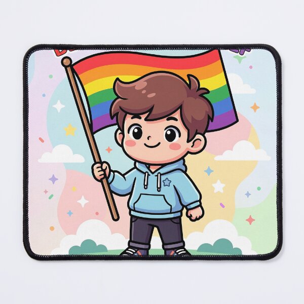 Item preview, Be Your True Self Chibi - Cute Rainbow Pride Boy Aesthetic Art designed and sold by Wittylayer.