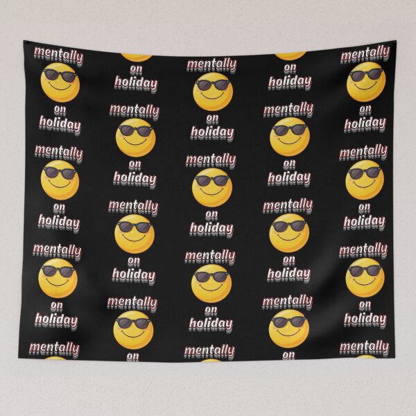 Item preview, Mentally On Holiday Funny Relaxed Emoji Design designed and sold by Snedsdigital.