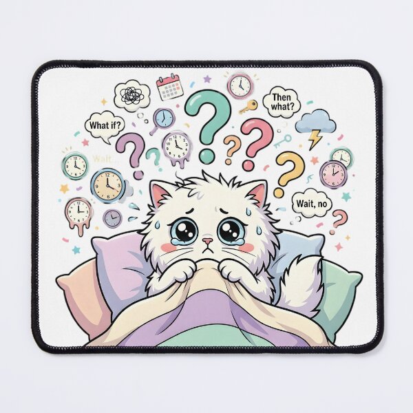 Item preview, Overthinking Again - Cute White Cat designed and sold by Wennity.
