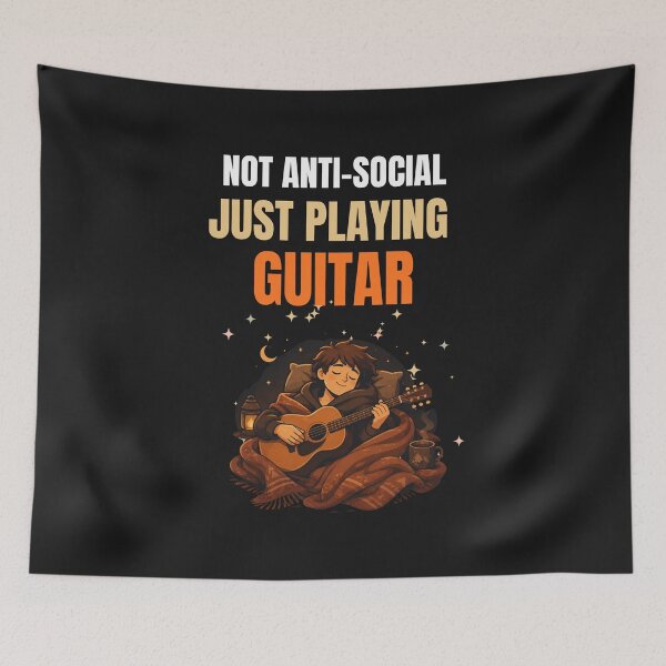 Item preview, Not Anti Social Just Playing Guitar Introvert Guitar Design designed and sold by Joyful-Pixel.