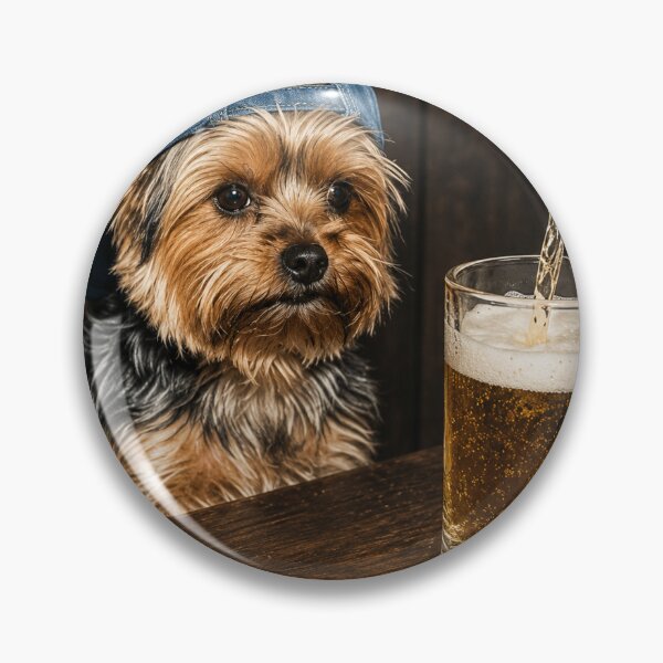 Item preview, Yorkie Drinking Beer Funny Dog Meme designed and sold by Starry Night Creative Art.