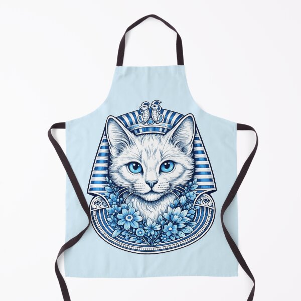Item preview, Blue Pharaoh Cat: Ancient Egyptian Bastet Vector Illustration | Cat designed and sold by GulfSignature.