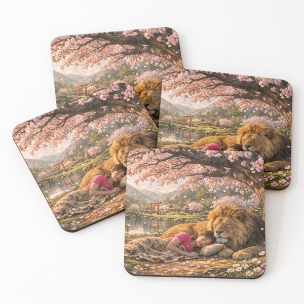 Item preview, Sleeping Lion and Girl in Sakura Garden designed and sold by RAFTECHORG.