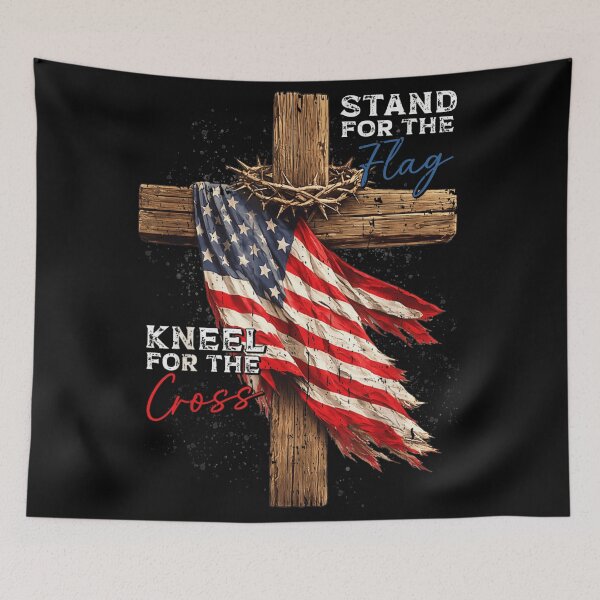 Item preview, Stand For The Flag Kneel For The Cross Patriotic Christian Faith American designed and sold by YubitaLeLe.