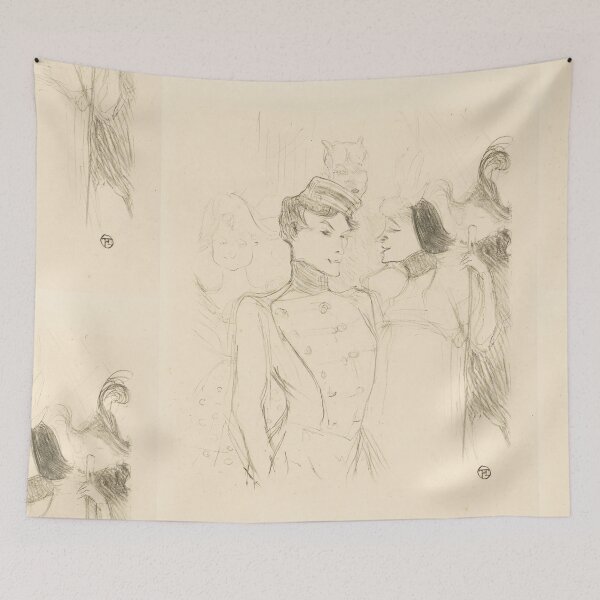Item preview, Lender and Lavallière by Henri de Toulouse-Lautrec | Vintage French Theatre Sketch Art Print designed and sold by artofuniverse.