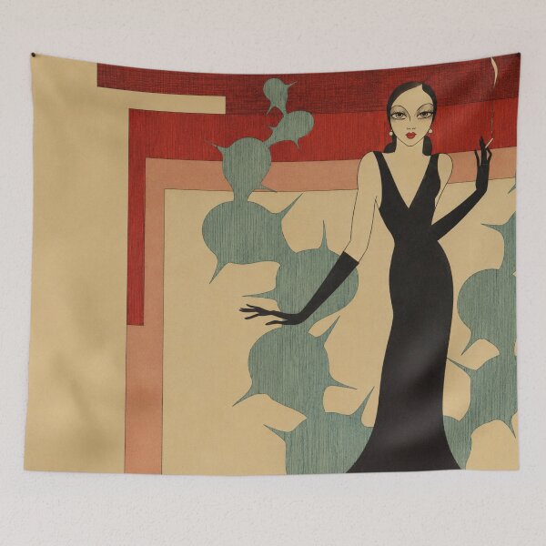 Item preview, Art Deco Illustration Elegant Woman in Evening Gown Vintage Art Lovers designed and sold by RickE.