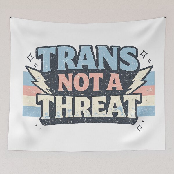 Item preview, Trans Not A Threat - Vintage Retro Pride Design designed and sold by EchoPrint Co..