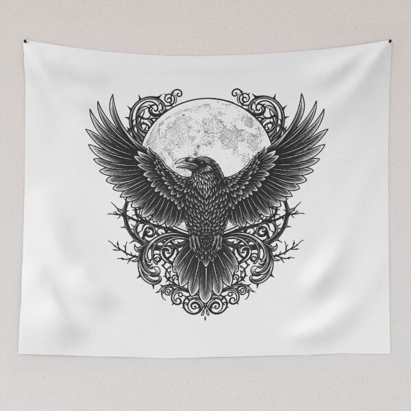 Item preview, Dark Gothic Raven Moon Emblem designed and sold by Fadi Alyaldani.
