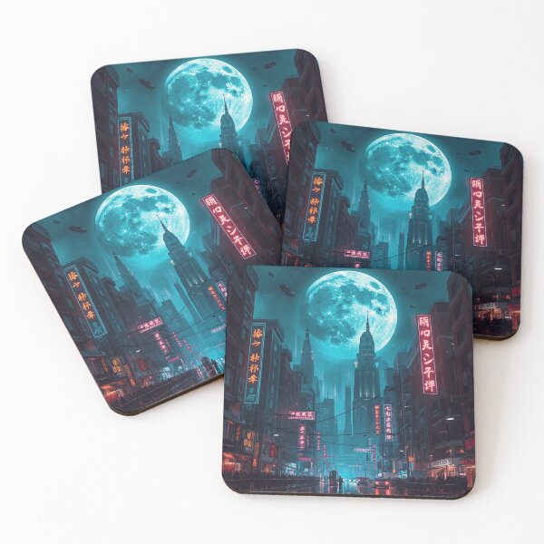 Item preview, Cyberpunk Neon Skyline  designed and sold by TKHdesigns.