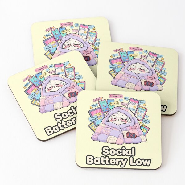 Item preview, Social Battery Low - Exhausted Introvert Cat designed and sold by Wennity.