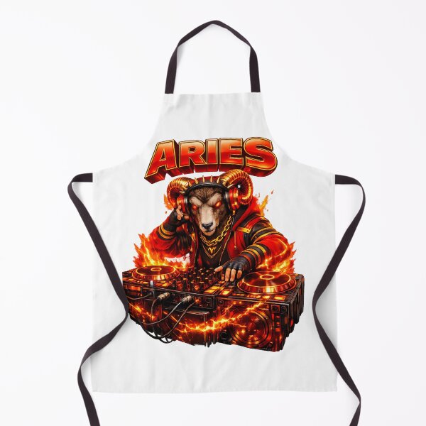 Item preview, Hyper-Detailed Aries Ram DJ Zodiac Fire designed and sold by ZenRave Designs.