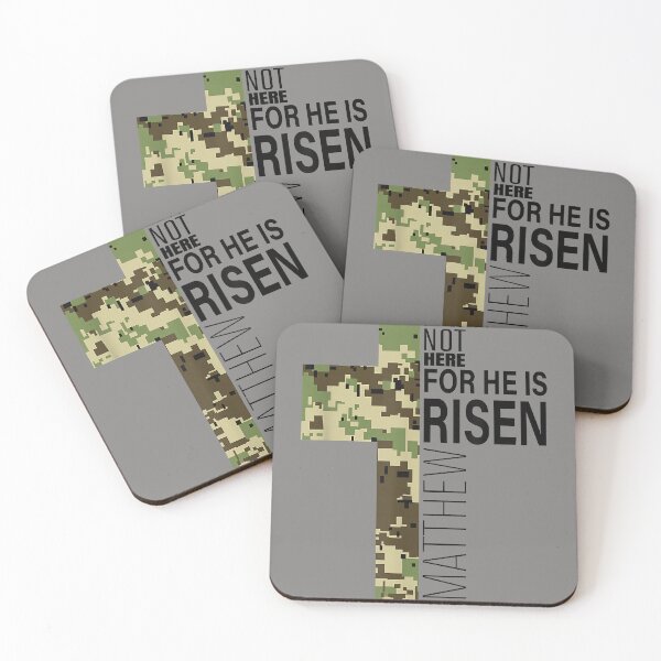 Item preview, He Is Risen Christian Easter Verse Green Camo Cross Men Boys designed and sold by davis2014.